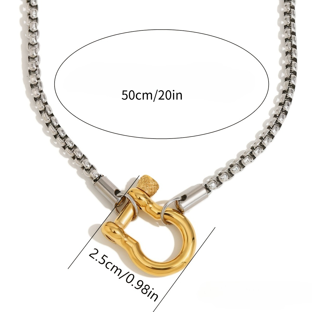 Hoof-Shaped Buckle Stainless Steel Mixed Necklace, Limited Edition